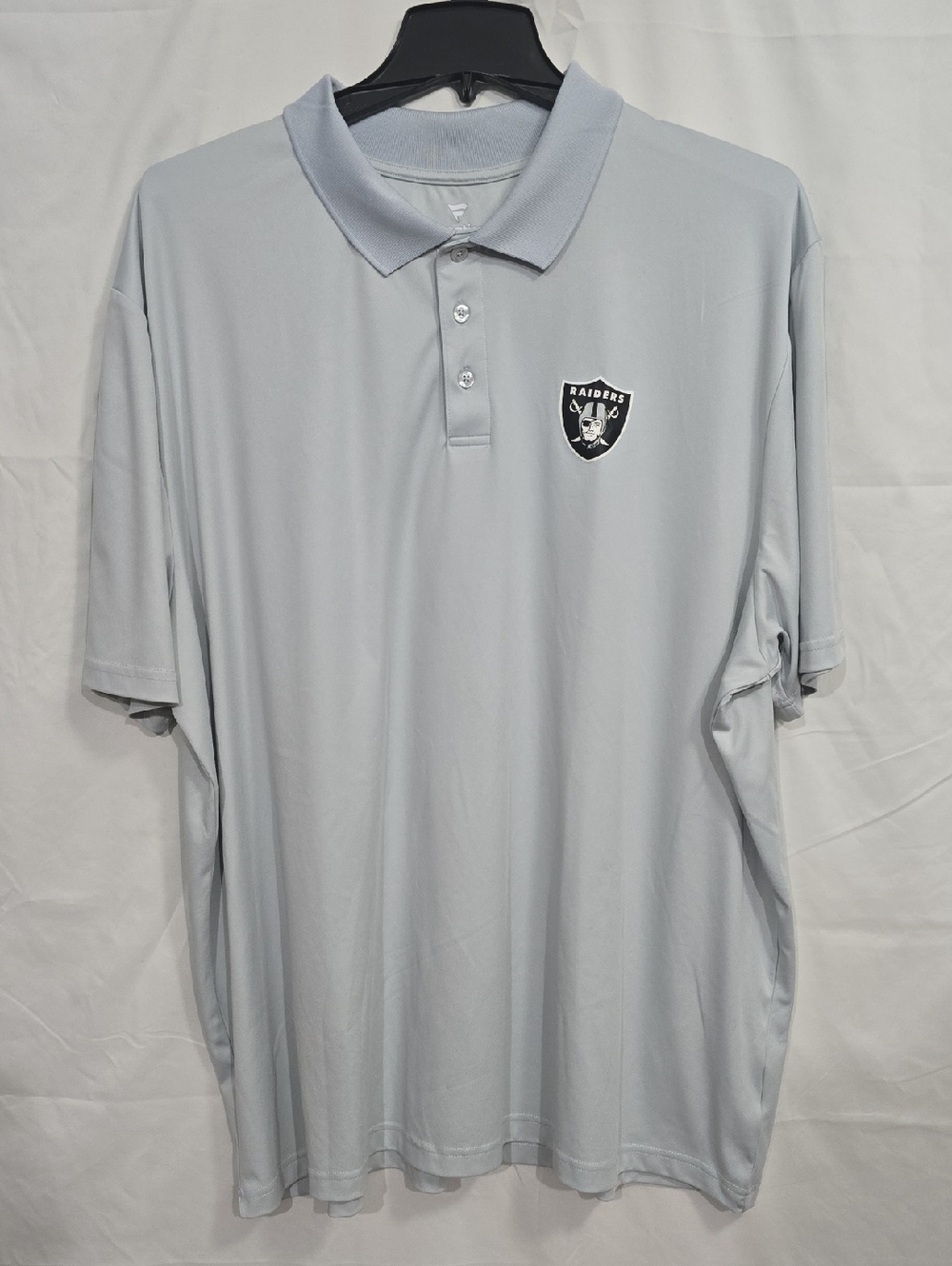 Fanatics Mens 4XL Las Vegas Raiders NFL Gray Polo Shirt